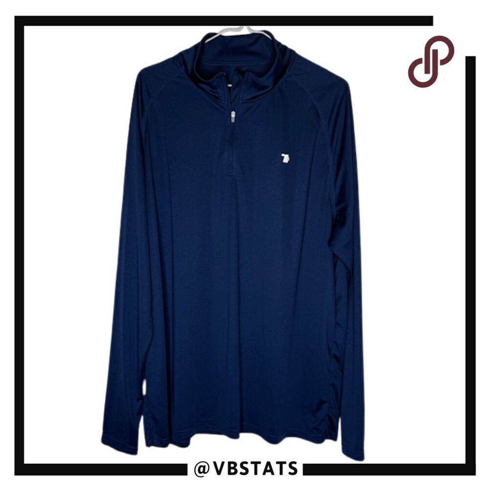 TBY Travels Together With You Men's‎ Quarter-Zip Long Sleeve Tee Blue Size 2XL